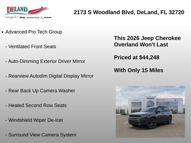 New 2026 Jeep Cherokee Overland w/ Advanced Pro Tech Group AWD/4WD image 9