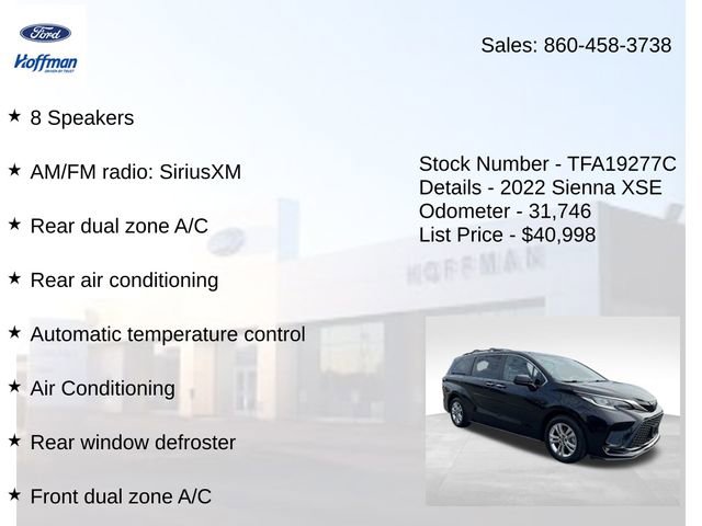 Used 2022 Toyota Sienna XSE w/ XSE Plus Package image 10