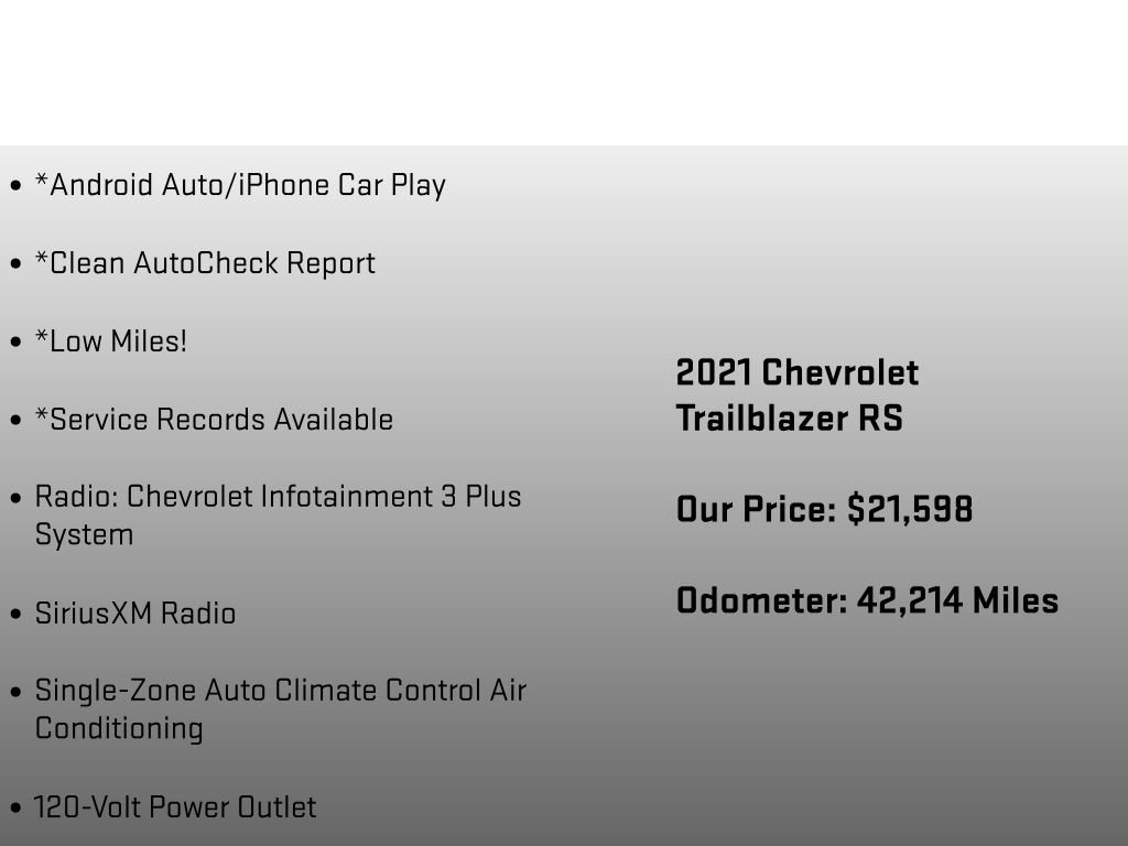 Used 2021 Chevrolet TrailBlazer RS w/ Technology Package image 24