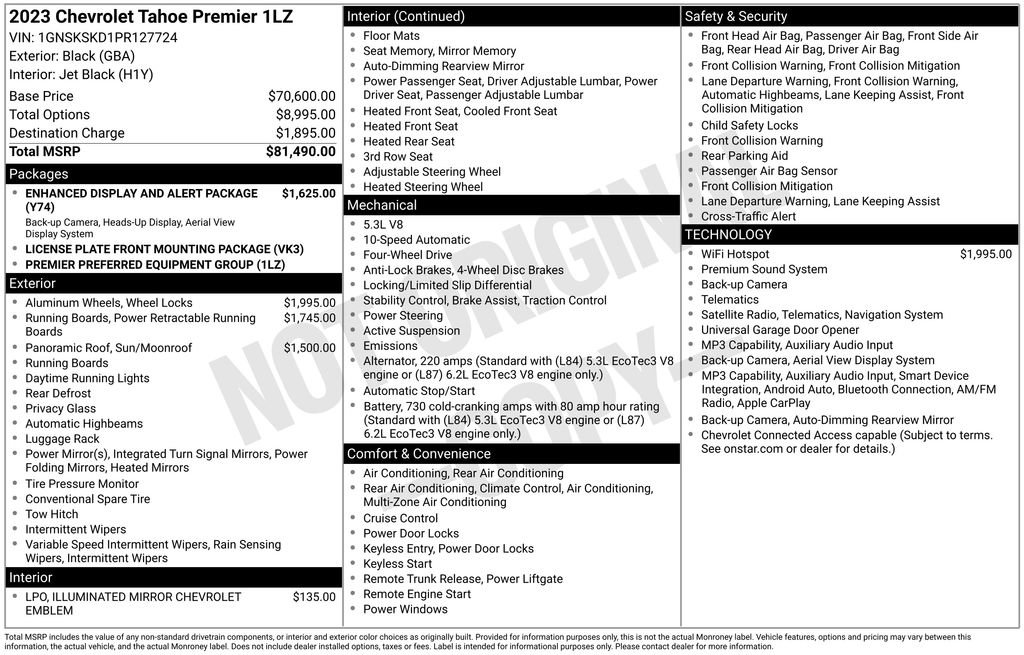 Used 2023 Chevrolet Tahoe Premier AWD/4WD image 37