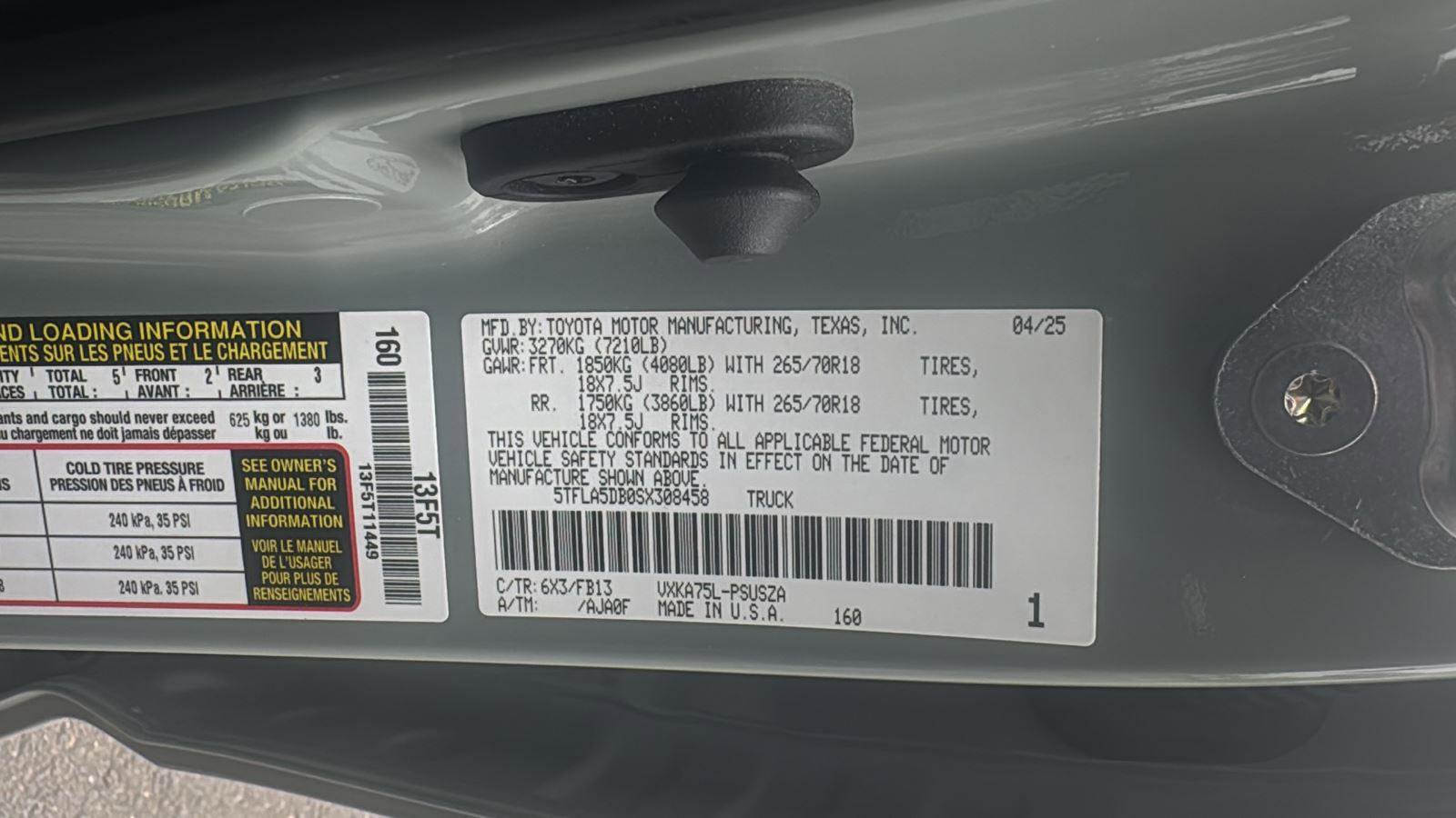 Certified 2025 Toyota Tundra SR5 w/ TRD Off-Road Package image 23