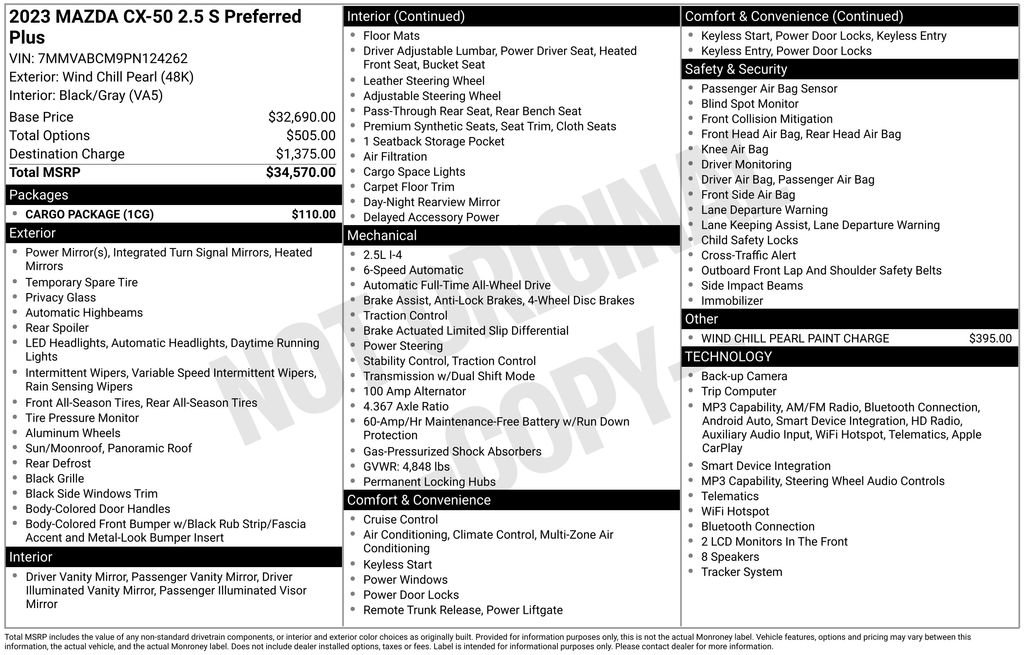 Certified 2023 MAZDA CX-50 2.5 S w/ Cargo Package AWD/4WD image 39