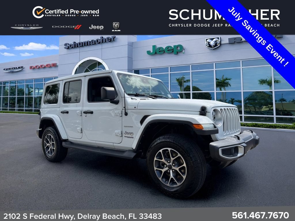 Used 2022 Jeep Wrangler Unlimited Sahara w/ LED Lighting Group AWD/4WD image 1
