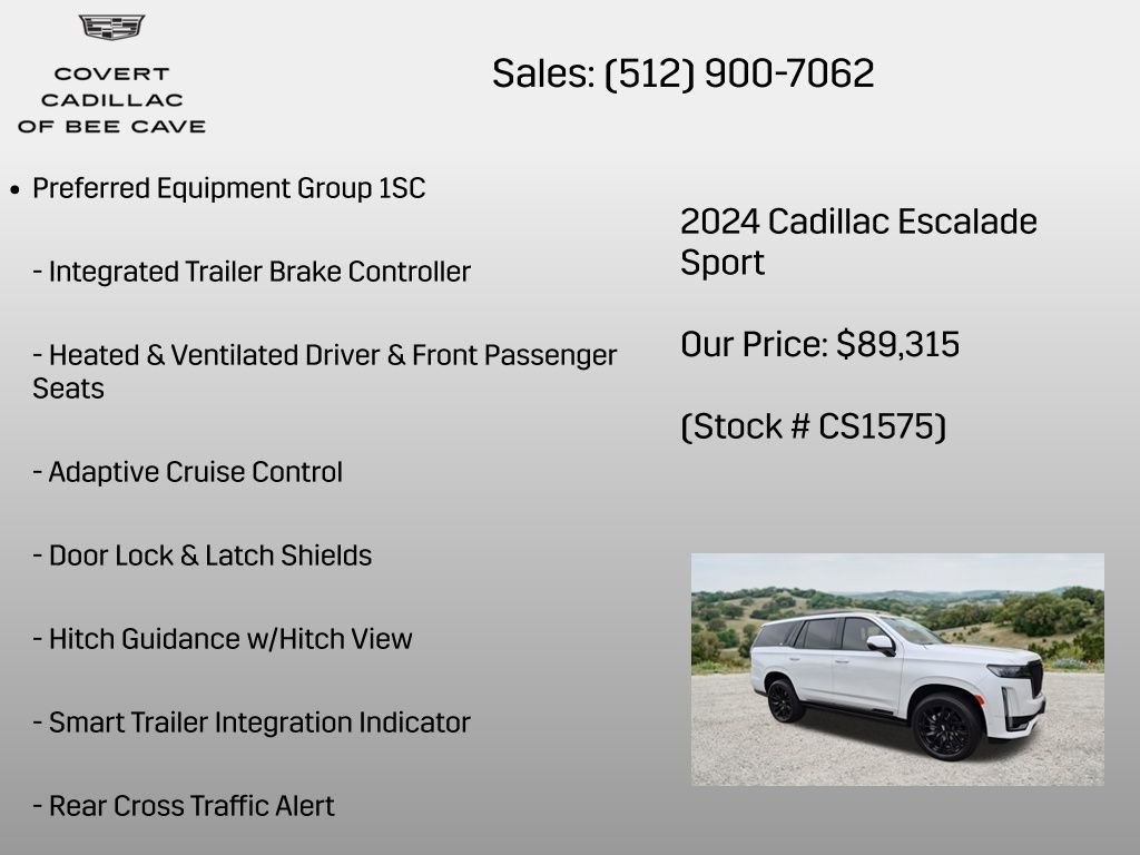 Certified 2024 Cadillac Escalade Sport w/ LPO, ONYX Package AWD/4WD image 14