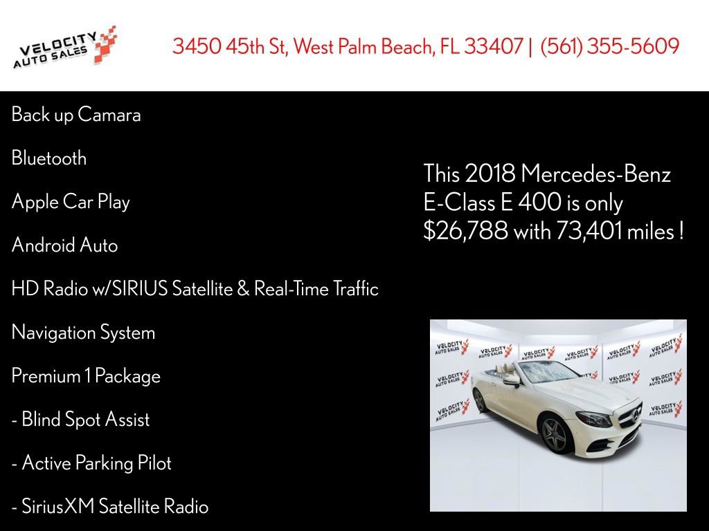 Used 2018 Mercedes-Benz E 400 4MATIC Cabriolet w/ Premium 2 Package (Q02) image 39