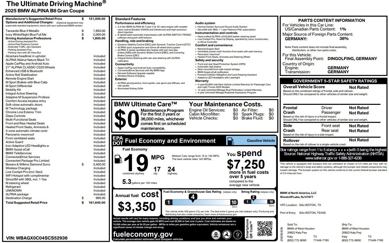 Used 2025 BMW ALPINA B8 xDrive Gran Coupe image 26