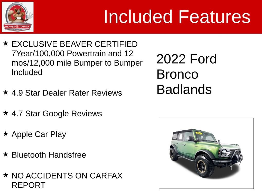 Used 2022 Ford Bronco Badlands w/ Sasquatch Package image 4
