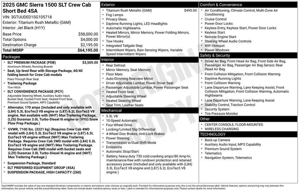 Certified 2025 GMC Sierra 1500 SLT w/ SLT Premium Package AWD/4WD image 13