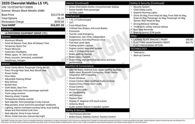 Used 2020 Chevrolet Malibu LS image 10