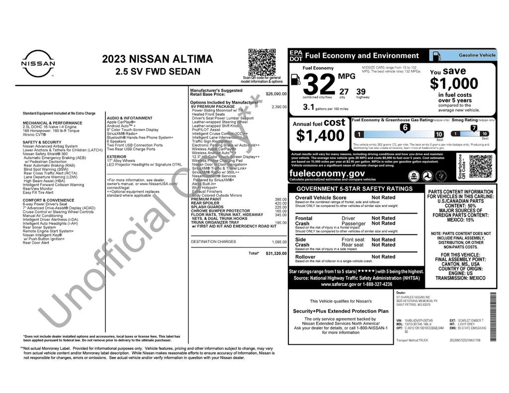 Used 2023 Nissan Altima 2.5 SV w/ SV Premium Package image 7