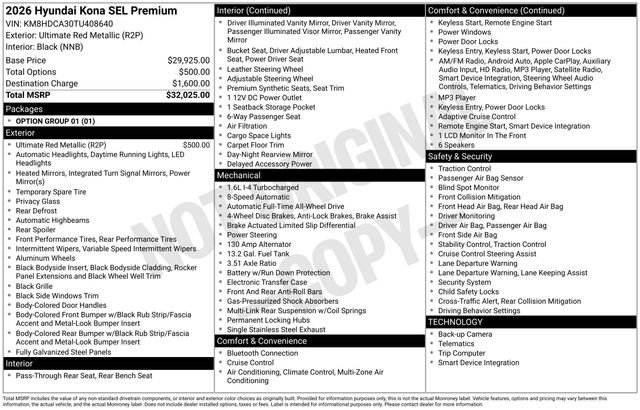 New 2026 Hyundai Kona SEL Premium AWD/4WD image 9