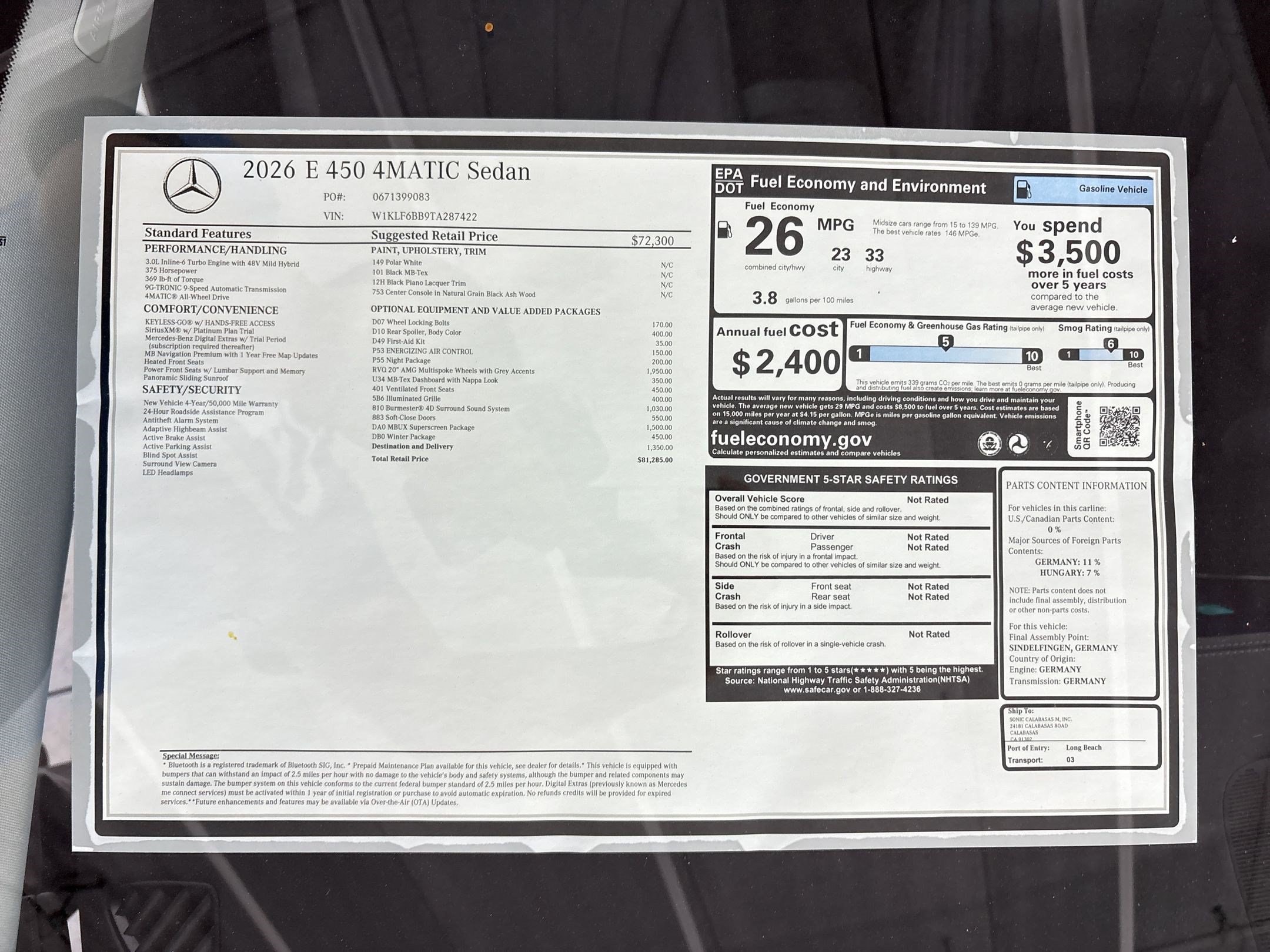 New 2026 Mercedes-Benz E 450 4MATIC Sedan image 31
