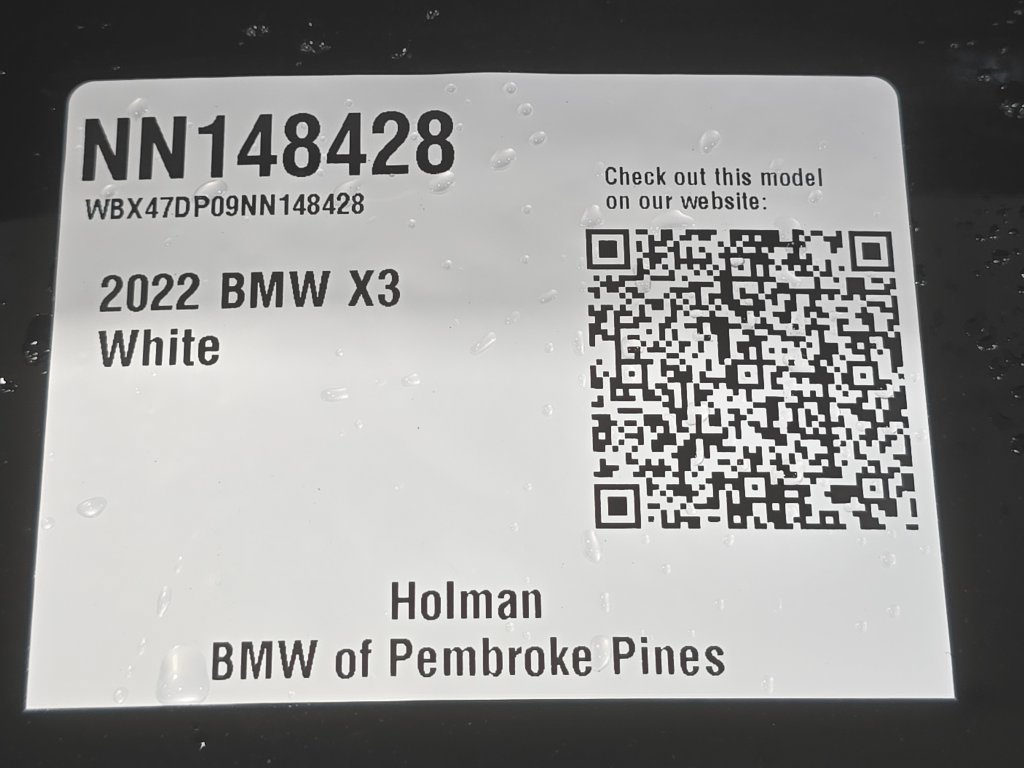 Certified 2022 BMW X3 sDrive30i w/ Convenience Package w/ZPA RWD image 21