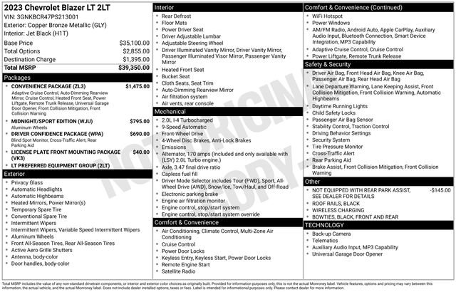 Certified 2023 Chevrolet Blazer LT w/ Convenience Package FWD image 35