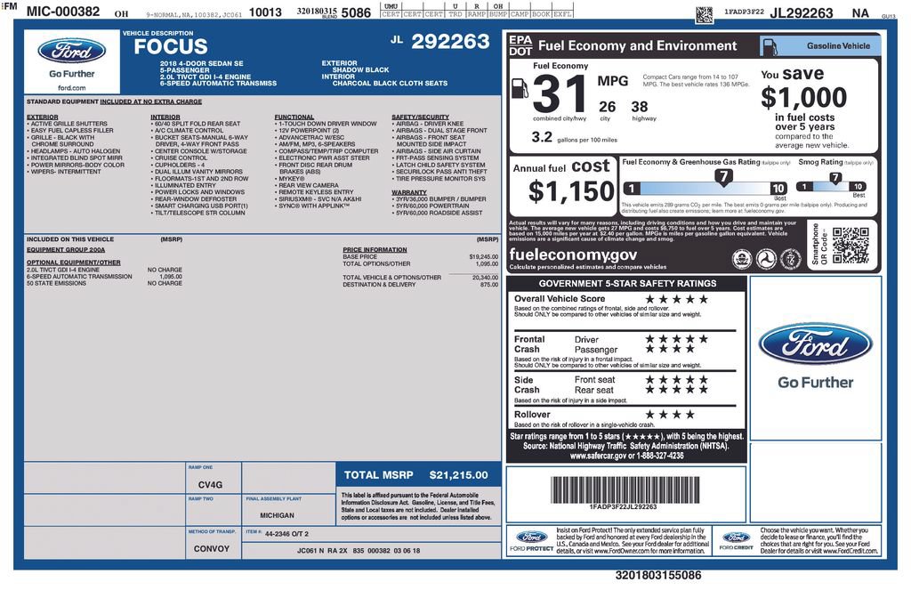 Used 2018 Ford Focus SE FWD image 3