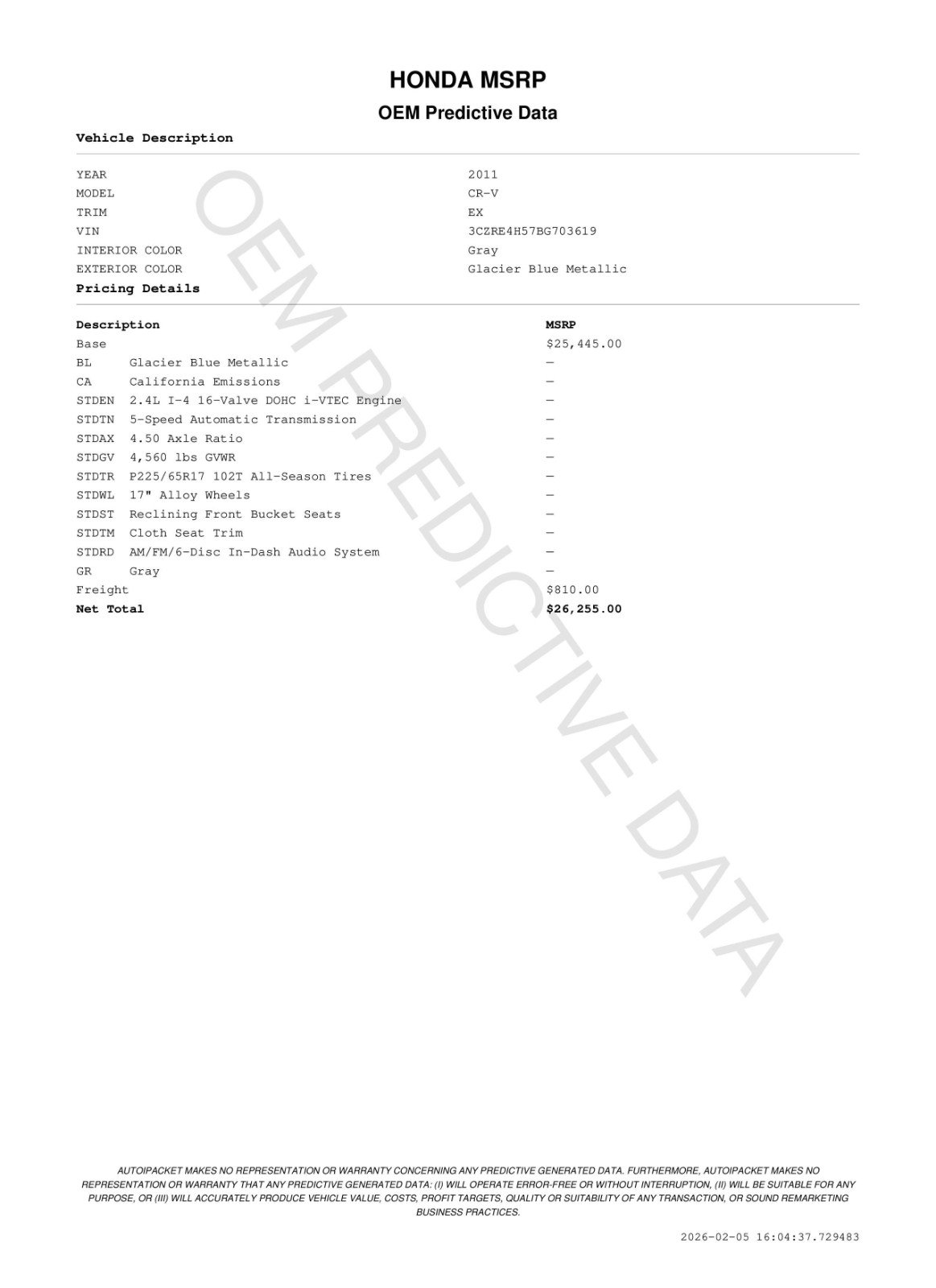 Used 2011 Honda CR-V EX image 11