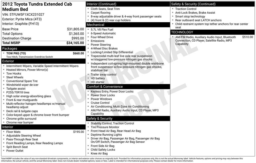 Used 2012 Toyota Tundra 4x4 Double Cab w/ Tow Pkg image 2