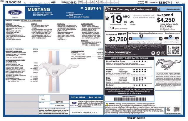 New 2025 Ford Mustang GT Premium w/ 60th Anniversary Package image 5