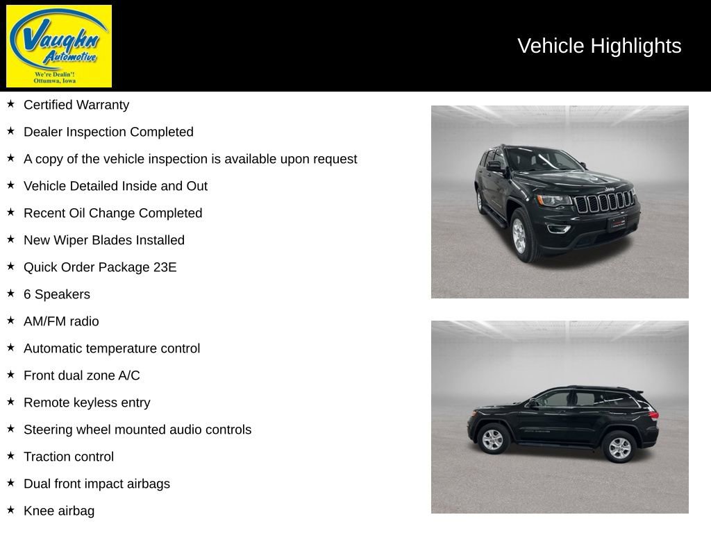 Used 2017 Jeep Grand Cherokee Laredo w/ Quick Order Package 23E image 2