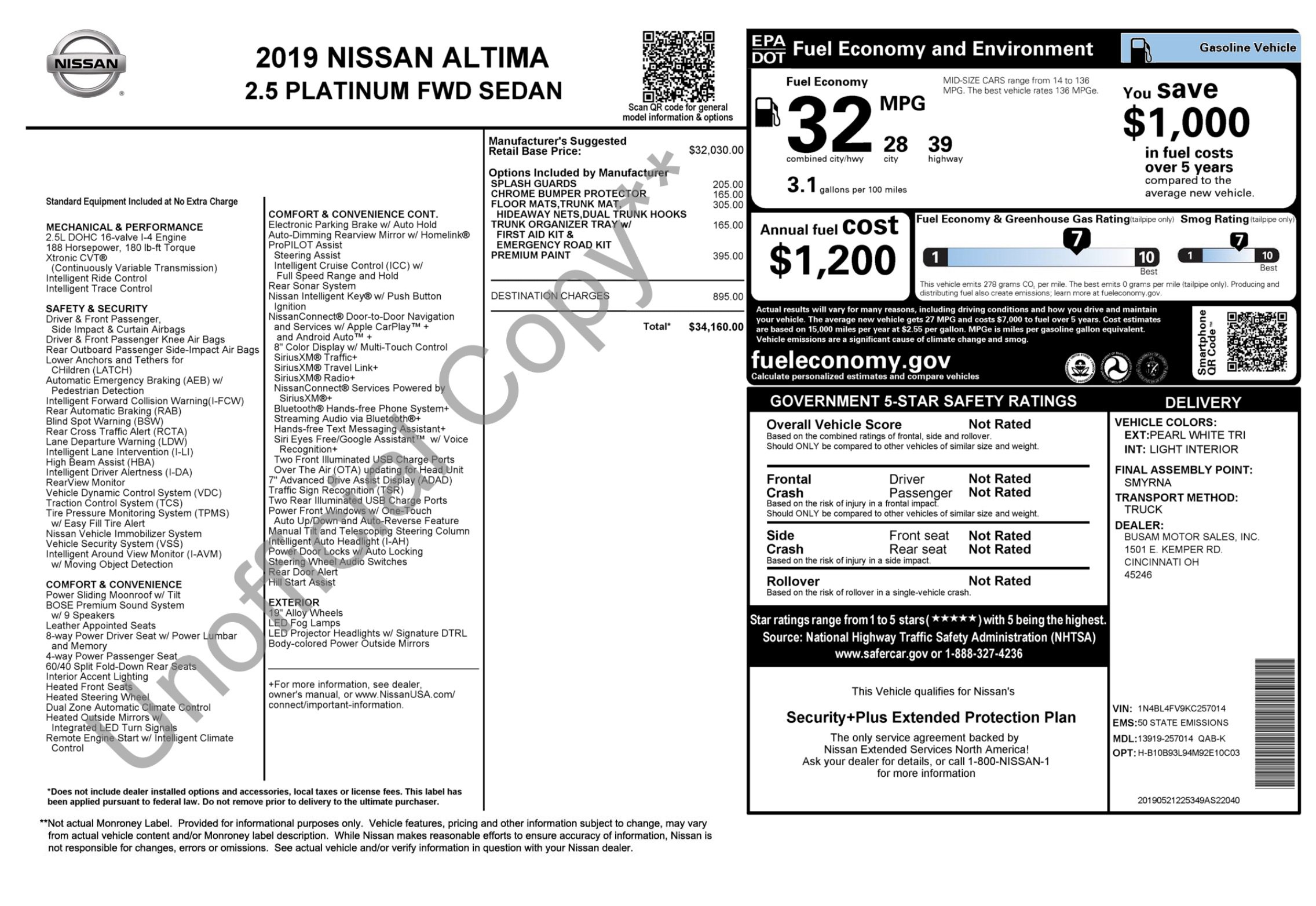 Used 2019 Nissan Altima 2.5 Platinum FWD image 2