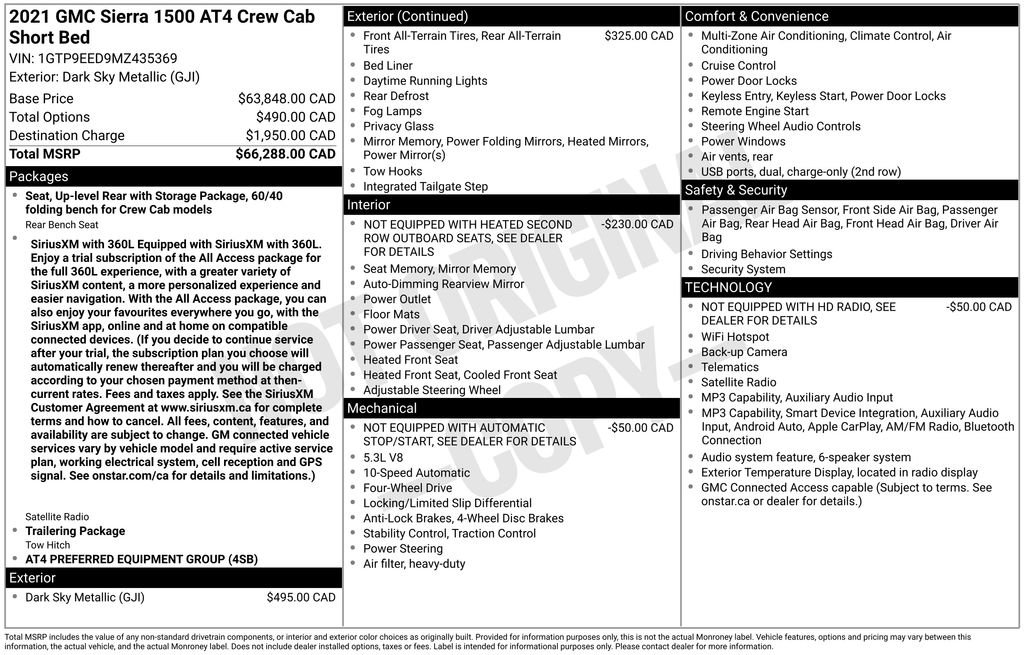 Used 2021 GMC Sierra 1500 AT4 AWD/4WD image 4