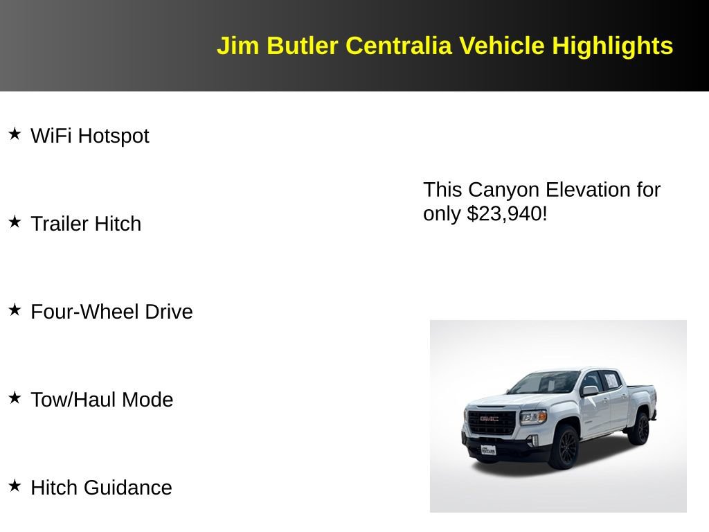 Used 2022 GMC Canyon Elevation w/ Trailering Package AWD/4WD image 12