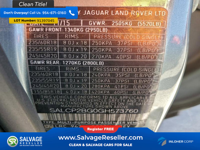 Used 2016 Land Rover Discovery Sport SE image 17