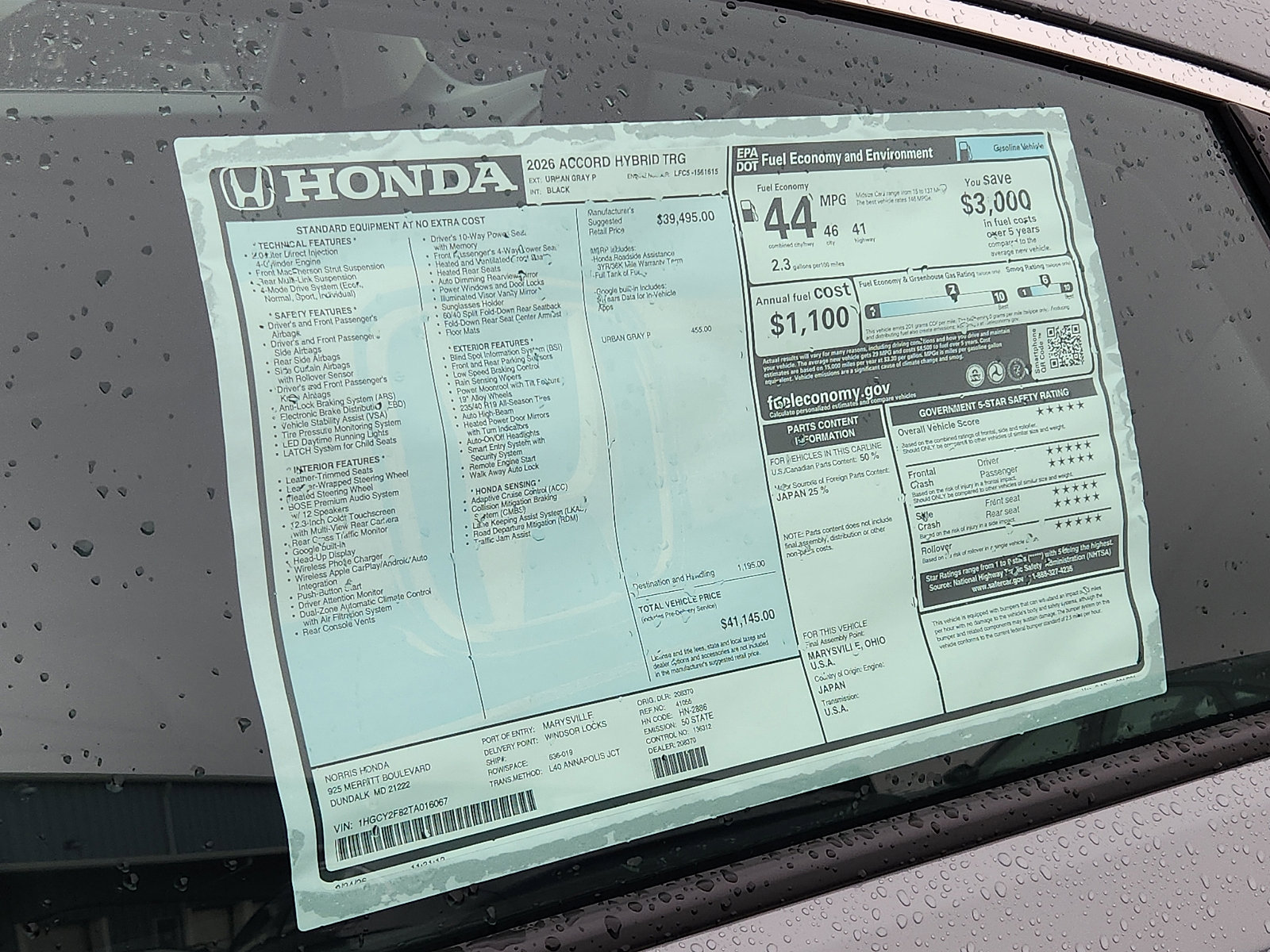 New 2026 Honda Accord Touring image 18