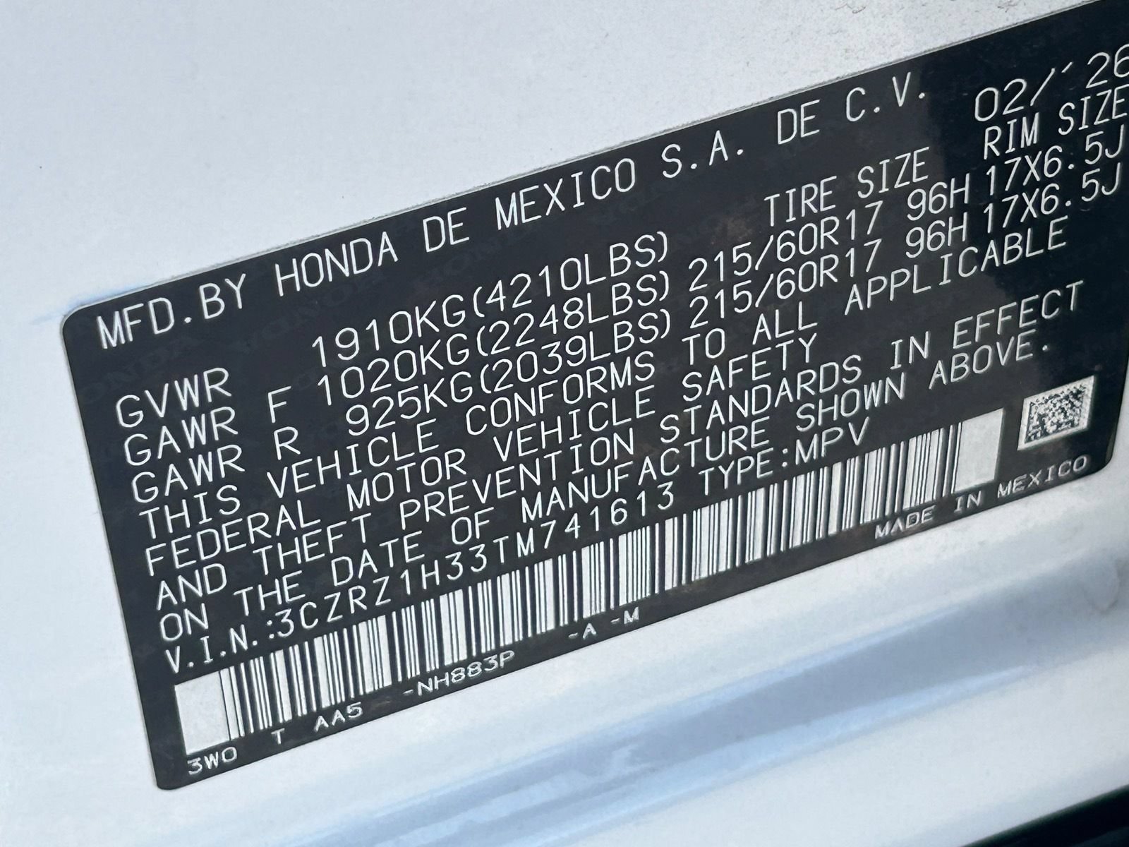 Certified 2026 Honda HR-V LX image 31