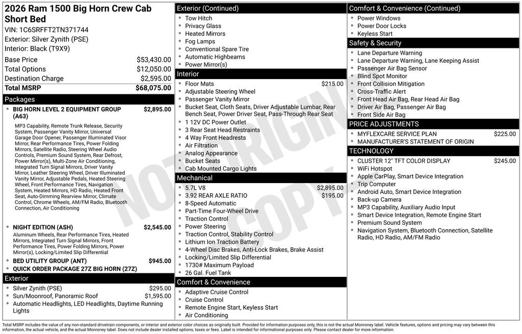 New 2026 RAM 1500 Big Horn AWD/4WD image 9