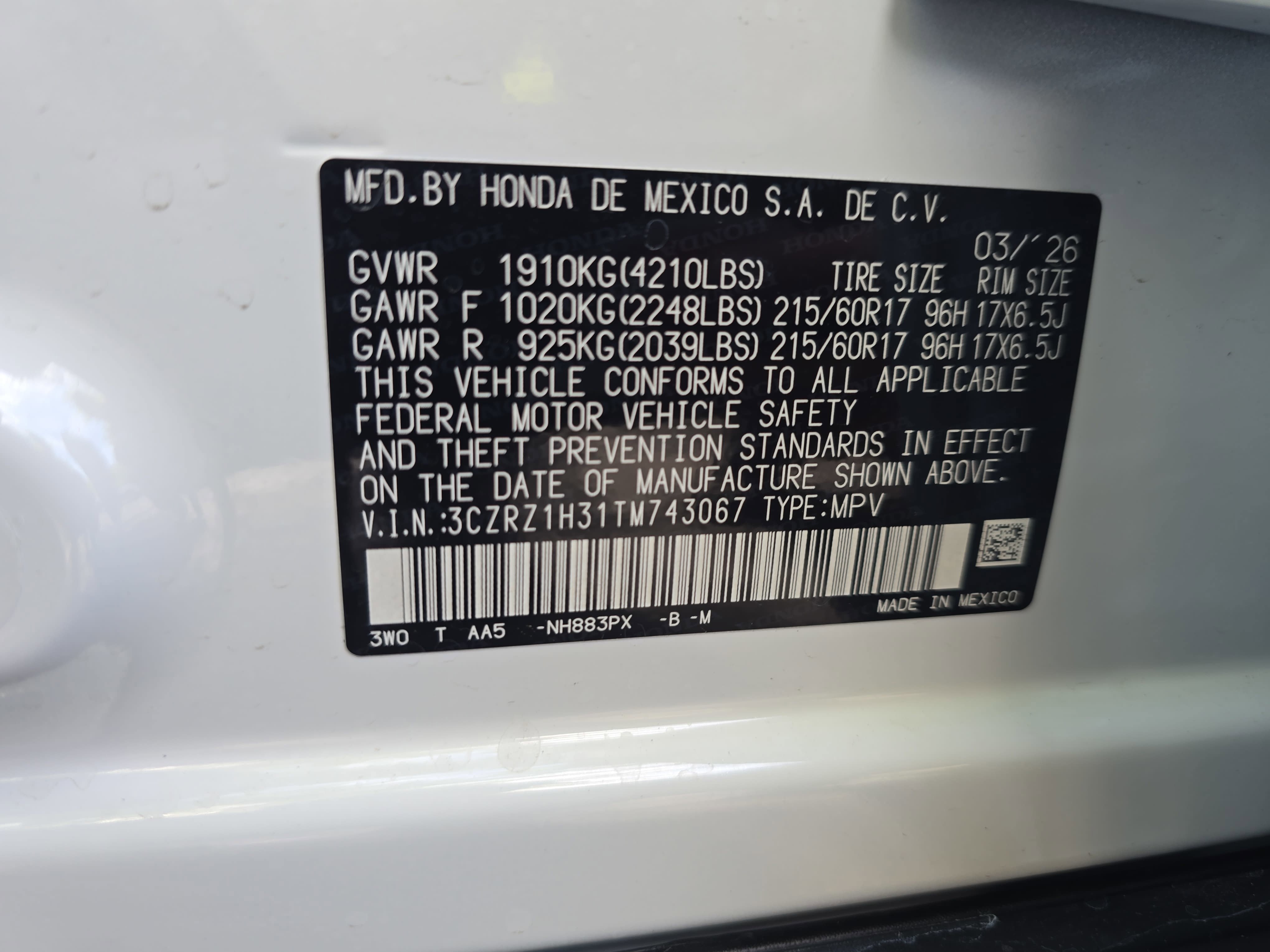 New 2026 Honda HR-V LX image 33