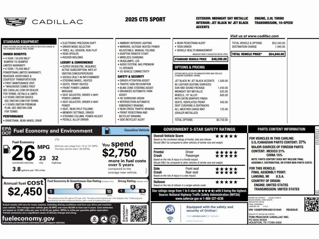 Used 2025 Cadillac CT5 Sport image 2