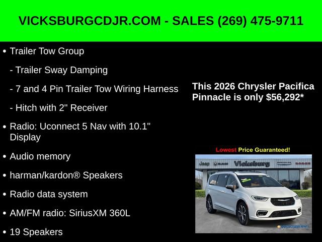 New 2026 Chrysler Pacifica Pinnacle w/ Trailer Tow Group image 16
