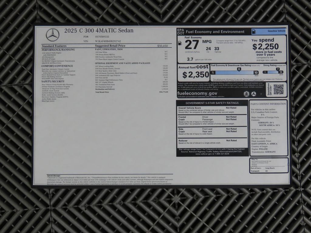 New 2025 Mercedes-Benz C 300 4MATIC Sedan image 9