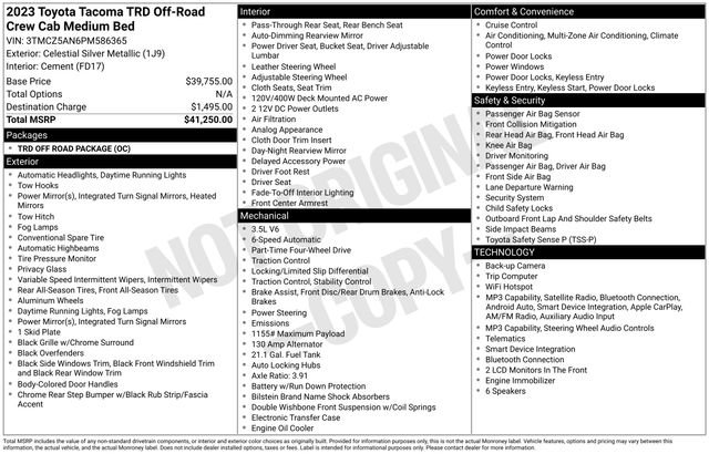 Certified 2023 Toyota Tacoma TRD Off-Road AWD/4WD image 32