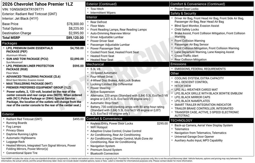 New 2026 Chevrolet Tahoe Premier image 26