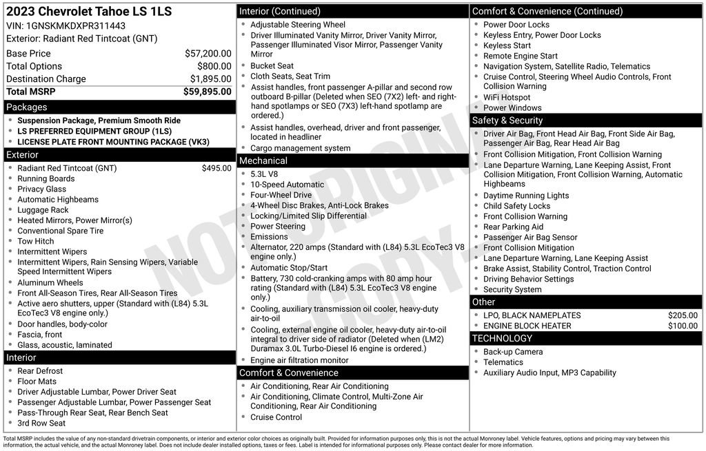 Used 2023 Chevrolet Tahoe LS AWD/4WD image 4