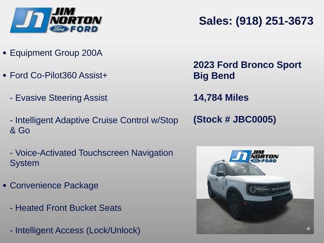 Used 2023 Ford Bronco Sport Big Bend w/ Convenience Package AWD/4WD image 8