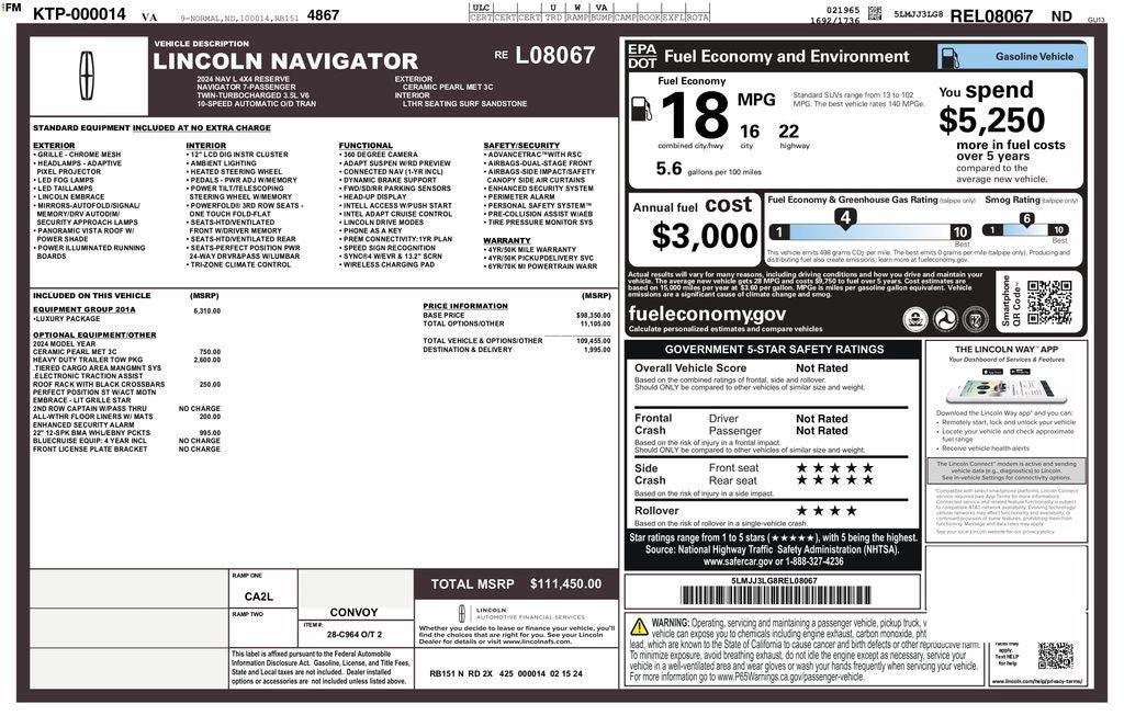 Certified 2024 Lincoln Navigator L Reserve AWD/4WD image 44