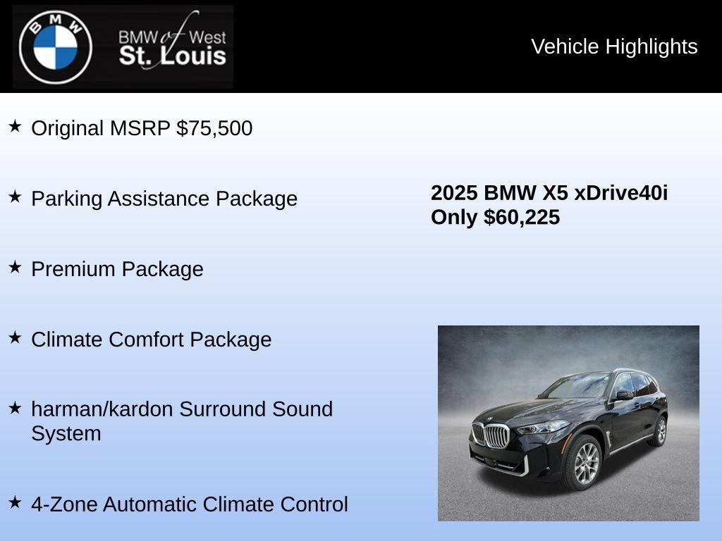 Used 2025 BMW X5 xDrive40i w/ Climate Comfort Package AWD/4WD image 9