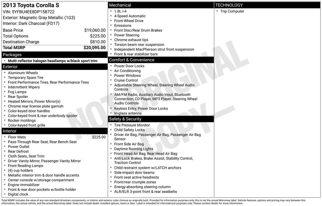 Used 2013 Toyota Corolla S image 4