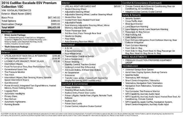 Used 2016 Cadillac Escalade ESV Premium AWD/4WD image 34