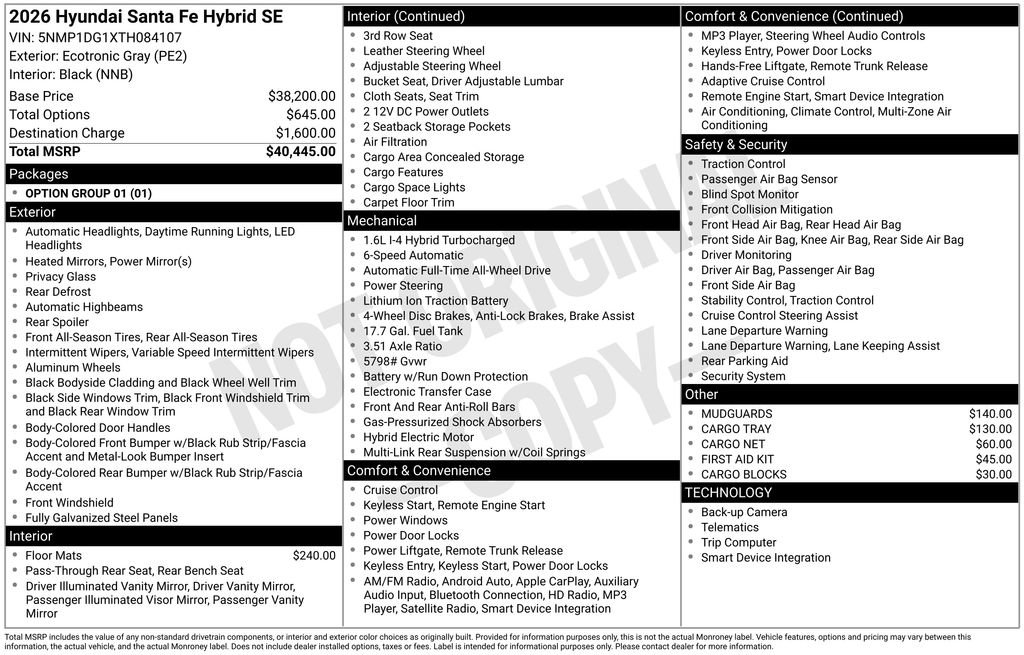 New 2026 Hyundai Santa Fe SE image 26