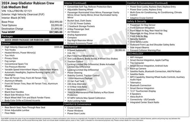 Used 2024 Jeep Gladiator Rubicon AWD/4WD image 7