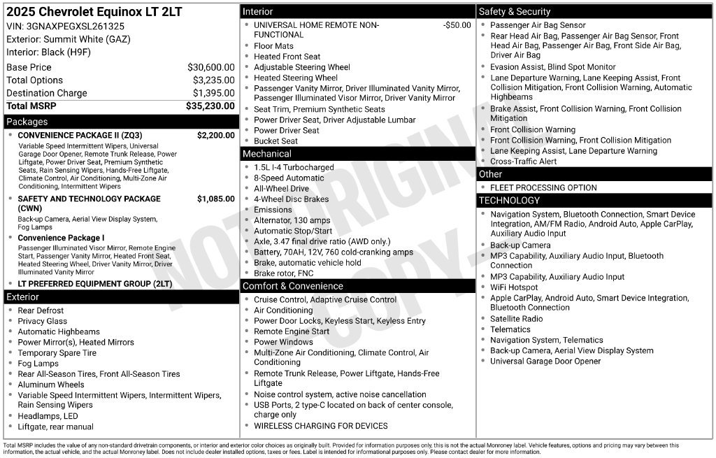Used 2025 Chevrolet Equinox LT w/ Convenience Package II AWD/4WD image 2