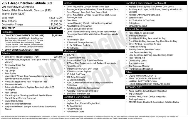 Used 2021 Jeep Cherokee Latitude Lux w/ Comfort/Convenience Group image 7