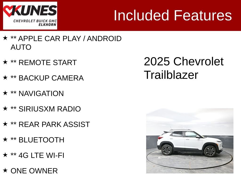 Used 2025 Chevrolet TrailBlazer LT w/ Driver Confidence Package image 2