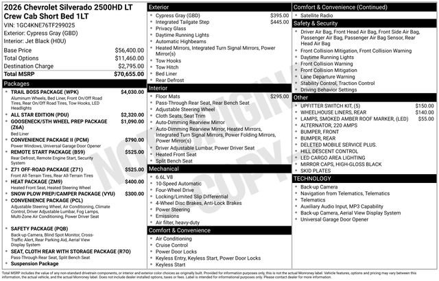 New 2026 Chevrolet Silverado 2500 LT w/ Trail Boss Package AWD/4WD image 4