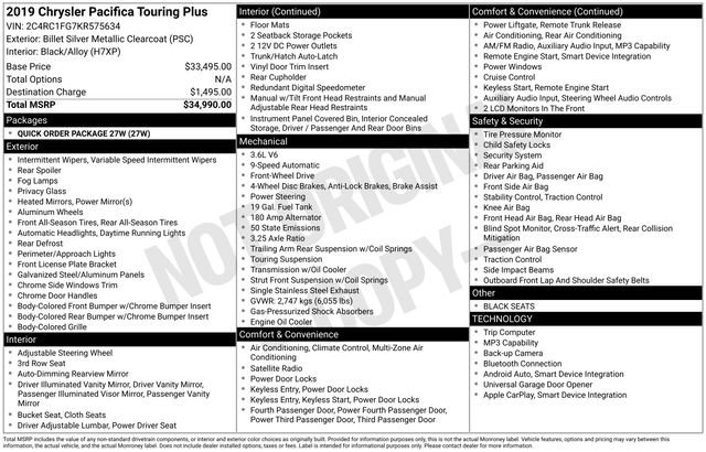 Used 2019 Chrysler Pacifica Touring Plus FWD image 29