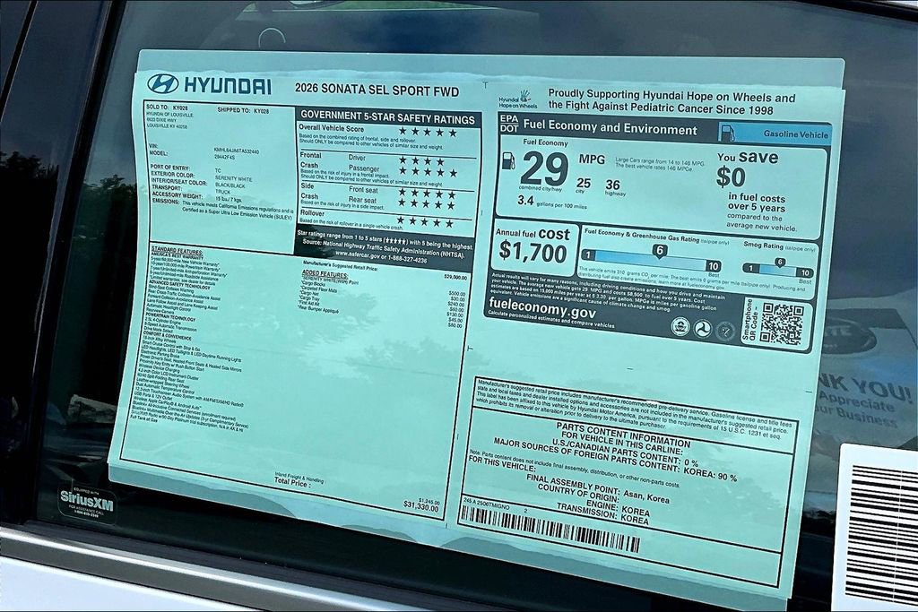 New 2026 Hyundai Sonata SEL image 16